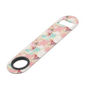 Floral achtergrond 4 speed flessenopener (Voorkant Gekanteld)