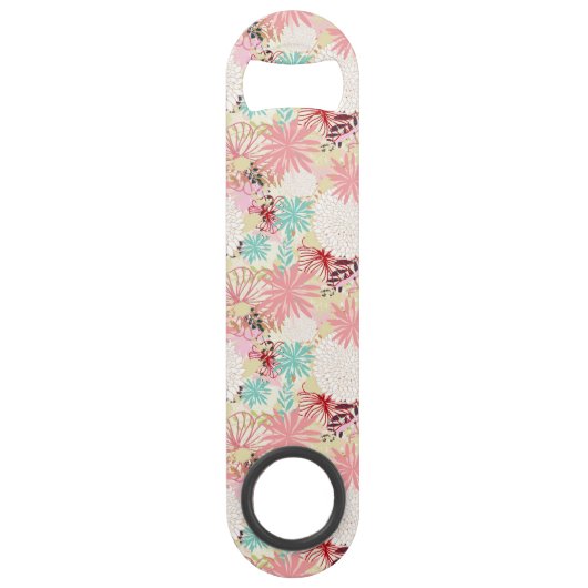 Floral achtergrond 4 speed flessenopener (Voorkant)