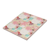 Floral achtergrond 4 tegeltje (Zijkant)