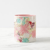 Floral achtergrond 4 tweekleurige koffiemok (Center)