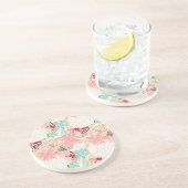 Floral achtergrond 4 zandsteen onderzetter (Zijkant)