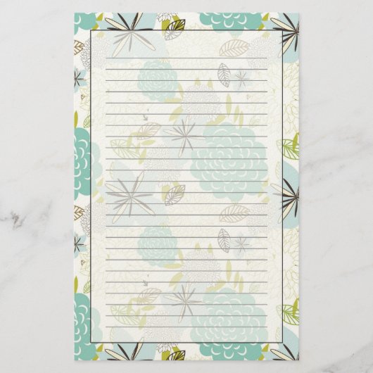 Floral achtergrond 5 briefpapier (Voorkant)