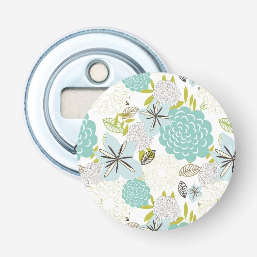 Floral achtergrond 5 button flesopener (Voorkant)