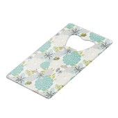 Floral achtergrond 5 creditkaart flessenopener (Achterkant Gekanteld)