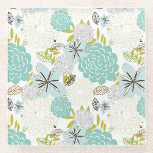 Floral achtergrond 5 glazen onderzetter