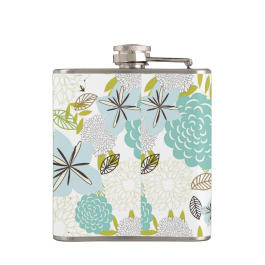 Floral achtergrond 5 heupfles (Achterkant)