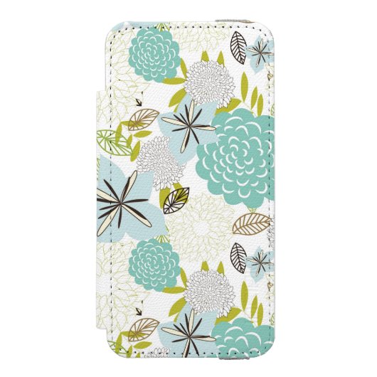 Floral achtergrond 5 incipio iPhone portemonnee hoesje (Voorkant Agenda)