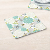 Floral achtergrond 5 kartonnen onderzetters (Schuin)