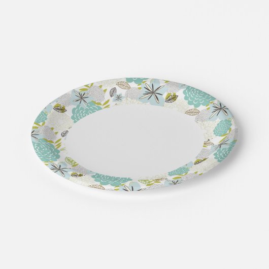 Floral achtergrond 5 papieren bordje (Gekanteld)