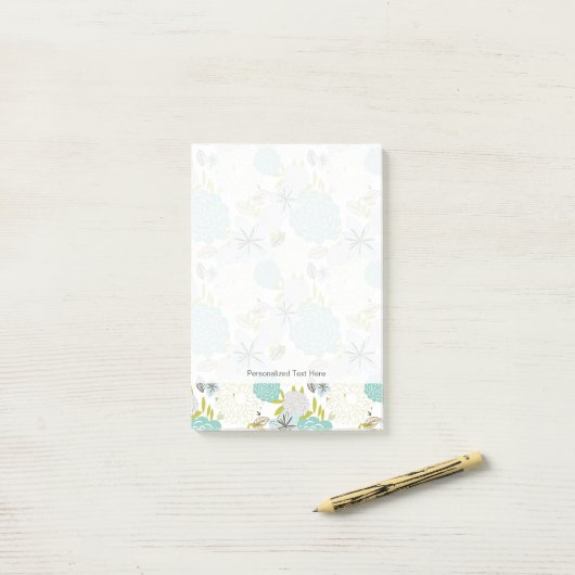Floral achtergrond 5 post-it® notes (Op bureau)