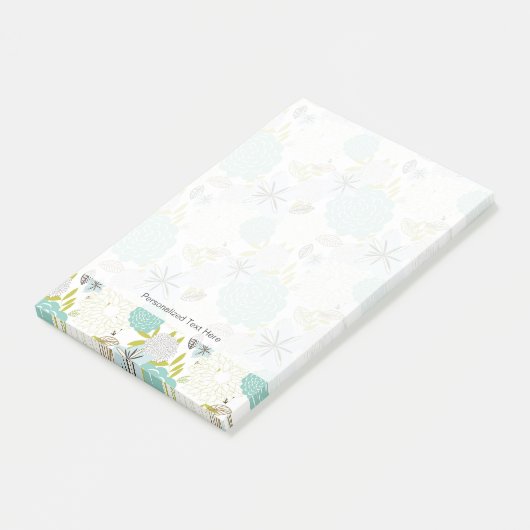 Floral achtergrond 5 post-it® notes (Schuin)