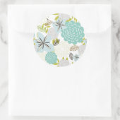 Floral achtergrond 5 ronde sticker (Tas)