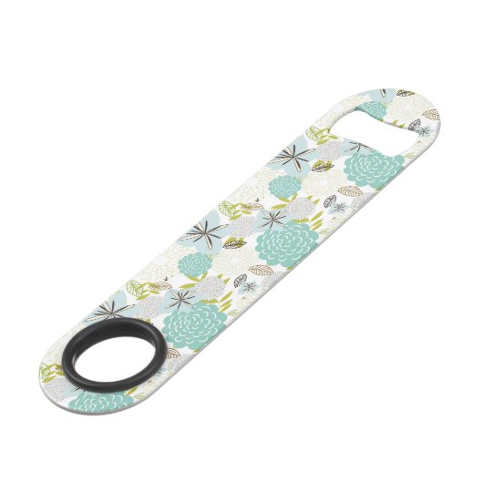 Floral achtergrond 5 speed flessenopener (Voorkant Gekanteld)