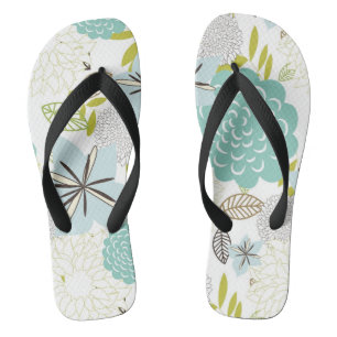 Floral achtergrond 5 teenslippers