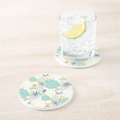 Floral achtergrond 5 zandsteen onderzetter (Zijkant)