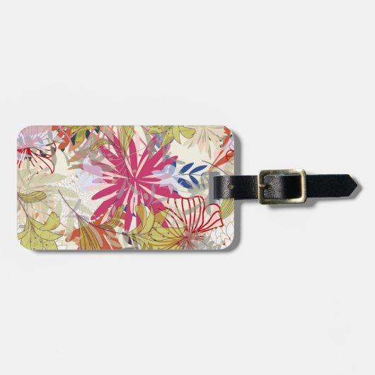 Floral achtergrond 6 bagagelabel (Voorkant horizontaal)