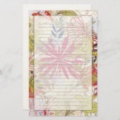 Floral achtergrond 6 briefpapier (Voorkant / Achterkant)