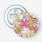 Floral achtergrond 6 button flesopener (Voorkant)
