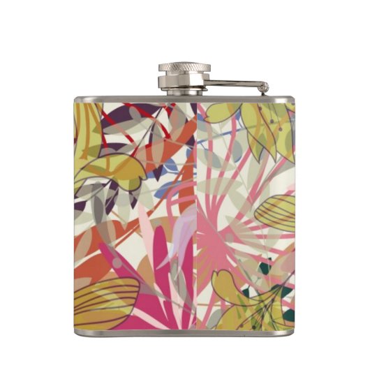 Floral achtergrond 6 heupfles (Achterkant)