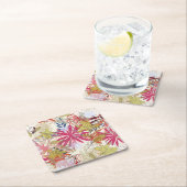 Floral achtergrond 6 kartonnen onderzetters (Insitu)