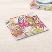 Floral achtergrond 6 kartonnen onderzetters (Schuin)