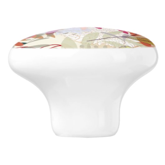 Floral achtergrond 6 keramische knop (Zijkant)