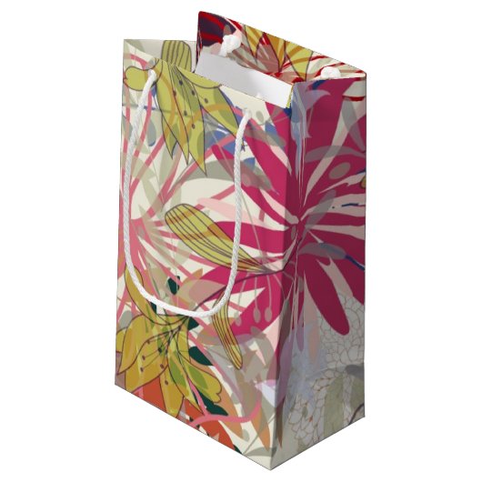 Floral achtergrond 6 klein cadeauzakje (Achterkant Gekanteld)