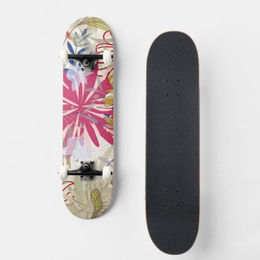 Floral achtergrond 6 persoonlijk skateboard (Voorkant)
