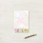 Floral achtergrond 6 post-it® notes (Op bureau)