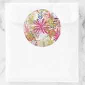Floral achtergrond 6 ronde sticker (Tas)