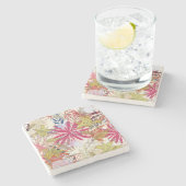 Floral achtergrond 6 stenen onderzetter (Zijkant)