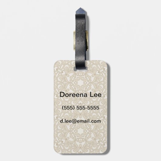 Floral  achtergrond bagagelabel (Achterkant verticaal)