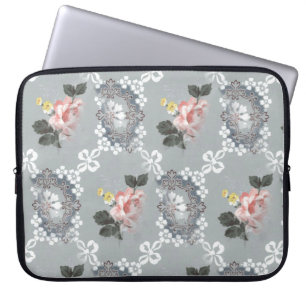  Floral achtergrond Laptop Sleeve