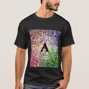 Floral achtergrond manda en A T-shirt