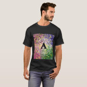 Floral achtergrond manda en A T-shirt (Voorkant volledig)