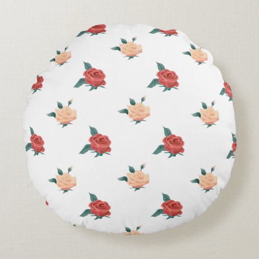 Floral achtergrond met bloesems roos rond kussen (Voorkant)