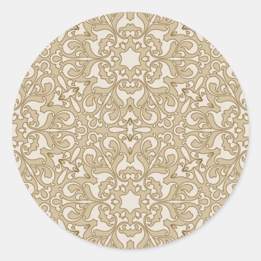 Floral achtergrond ronde sticker (Voorkant)
