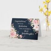 Floral achterkleindochter Afstuderen Kaart (Gele Bloem)