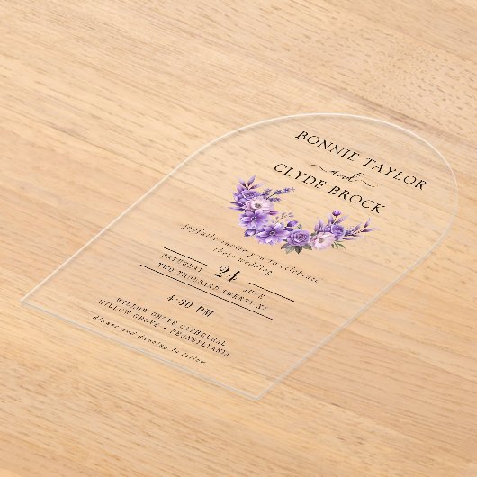 Floral Acrylic Arch Wedding Invitation Suite Acryl Uitnodigingen (Laagn)