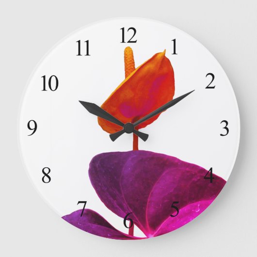 Floral Acrylic Wall Clock Grote Klok (Voorkant)