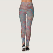 Floral Acrylverf Roos Roze Leggings (Achterkant)