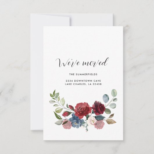 Floral Address Change Update Bewegende aankondigin (Voorkant)