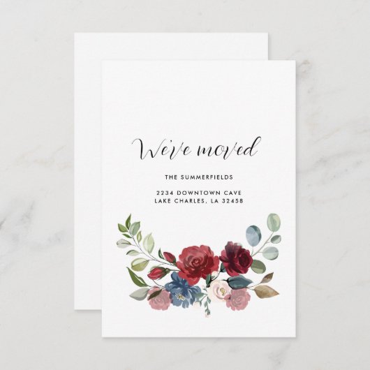 Floral Address Change Update Bewegende aankondigin (Voorkant / Achterkant)