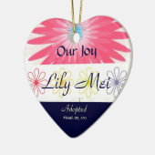Floral Adoption Announcement Keepslag Keramisch Ornament (Links)