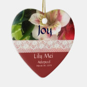 Floral Adoption Announcement Keepslag Keramisch Ornament (Rechts)