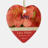 Floral Adoption Announcement Keepslag Keramisch Ornament (Rechts)