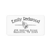 Floral Adresetiketten van klasse B&W Etiket (Voorkant)