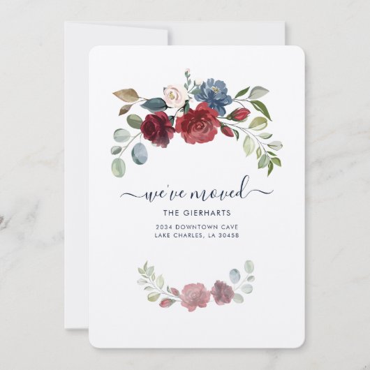 Floral adreswijziging Verhuisaankondiging Notitiekaartje (Voorkant)