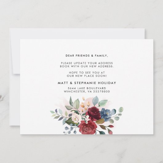 Floral Adreswijziging Verhuizing Aankondiging (Achterkant)