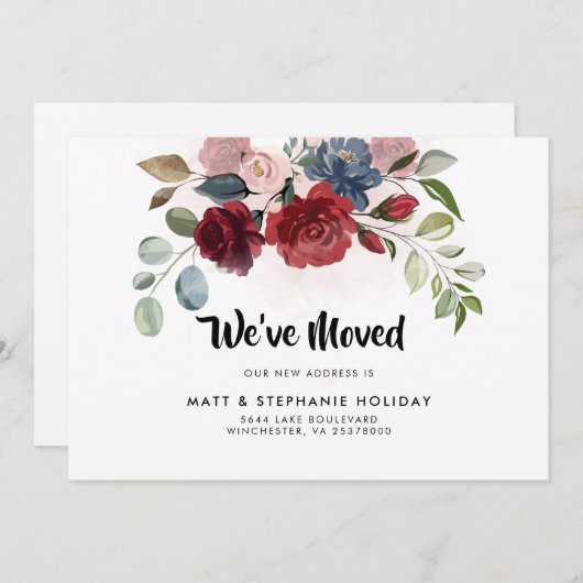 Floral Adreswijziging Verhuizing Aankondiging (Voorkant / Achterkant)